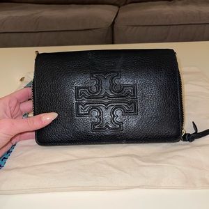Tory Burch Black Leather Clutch